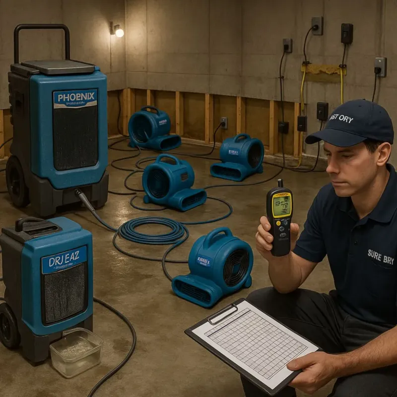 Structural Drying and Dehumidification process in Mendocino County, CA